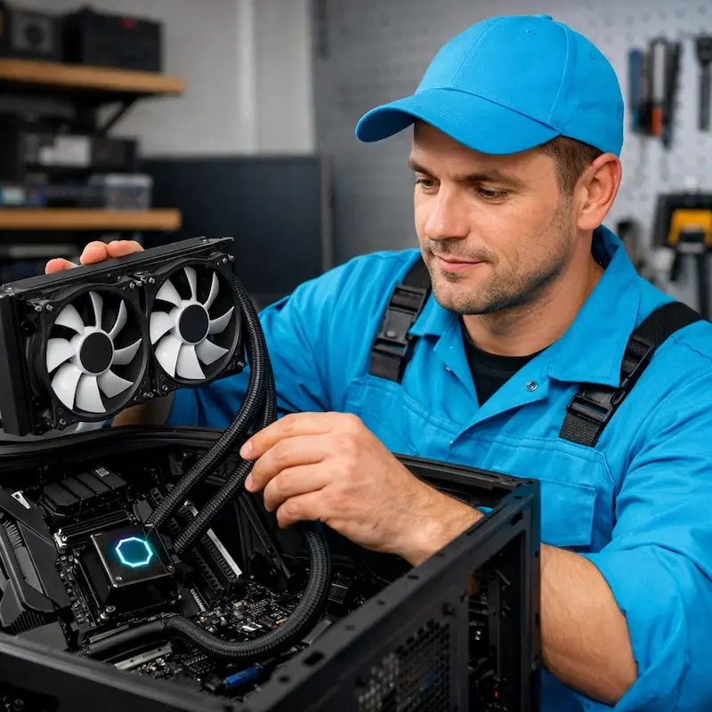 Установка водяного охлаждения на компьютер в Барнауле